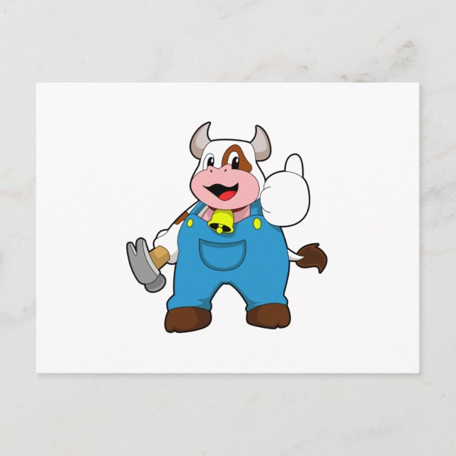 Cow as Craftsman with Hammer Postcard (Front)