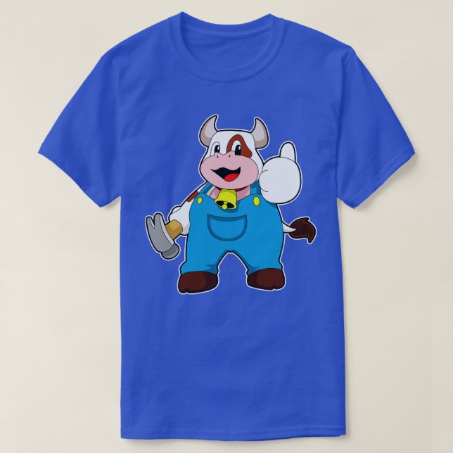 Cow as Craftsman with Hammer T-Shirt (Design Front)