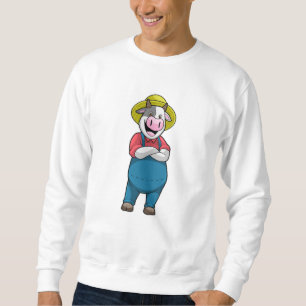 Cow as Farmer with Hat Sweatshirt