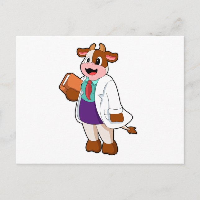 Cow as Nurse with Book Postcard (Front)