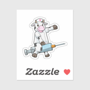Cow as Nurse with Heart & Syringe