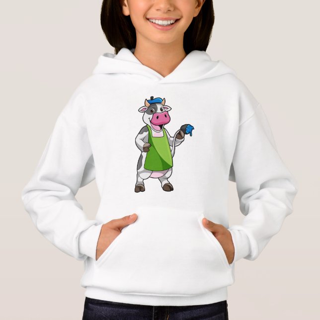 Cow as Painter with Paint & Apron (Front)