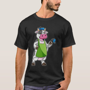 Cow as Painter with Paint & Apron T-Shirt