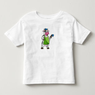 Cow as Painter with Paint & Apron Toddler T-shirt