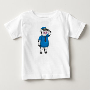 Cow as Police officer with Police hat Baby T-Shirt