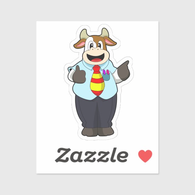 Cow as Teacher with Tie (Sheet)