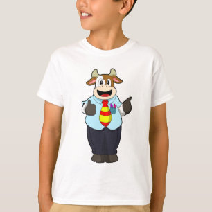 Cow as Teacher with Tie T-Shirt