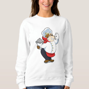 Cow as Waiter with Serving plate Sweatshirt
