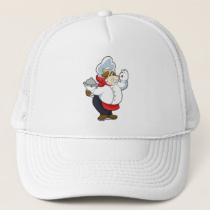 Cow as Waiter with Serving plate Trucker Hat