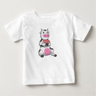 Cow at Poker with Poker cards Baby T-Shirt