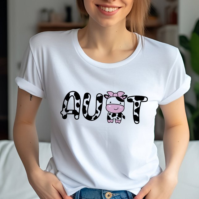 Cow Aunt T-Shirt Cow-Themed Birthday Shirt (Creator Uploaded)