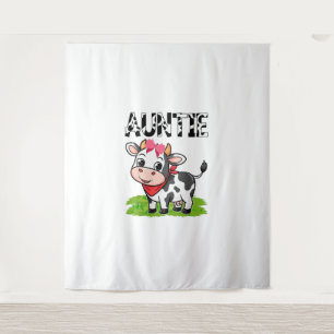 Cow Auntie Birthday Family Matching Girl Boy Farm  Tapestry
