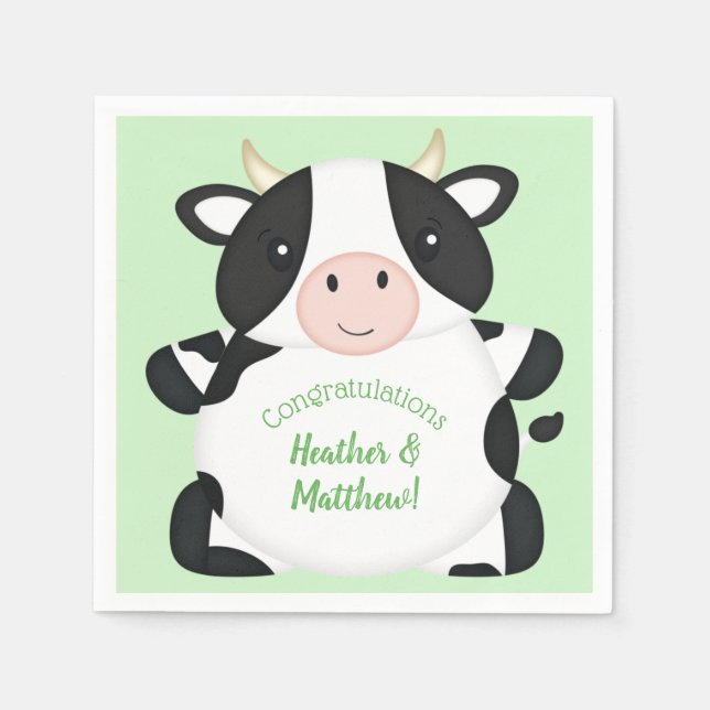 Cow Baby Shower Farm Napkin (Front)