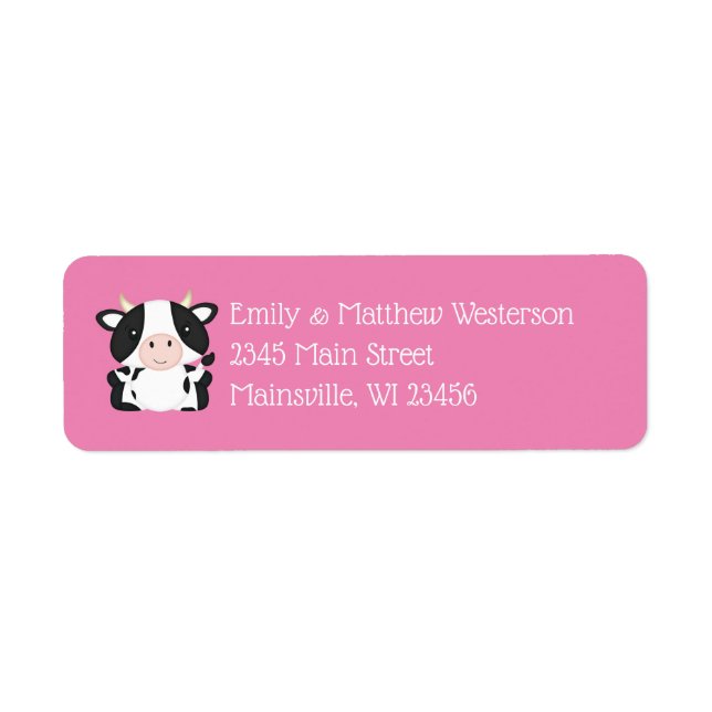 Cow Baby Shower Farm Pink Girl (Front)