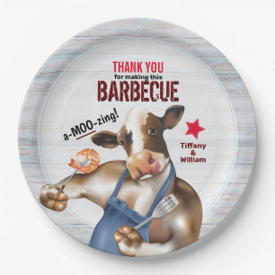 Cow Barbecue Shrimp Party Paper Plate