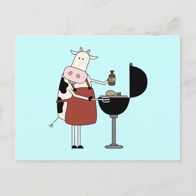 Cow Barbeque Tshirts and Gifts Postcard (Front)