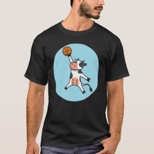 Cow Basketball Player Farm Animal Ball Sports T-Shirt