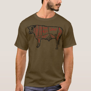 Cow Beef Cut Butcher Chart T-Shirt