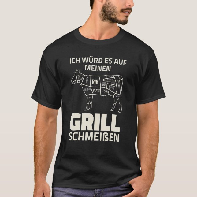 Cow Beef - Meat Eater Barbecue Grill Cow Meat T-Shirt (Front)