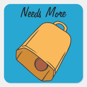 Cow Bell Square Sticker