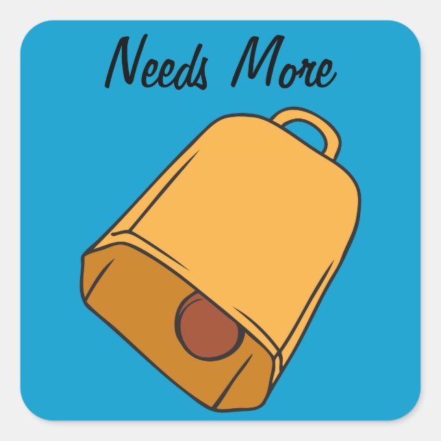 Cow Bell Square Sticker (Front)
