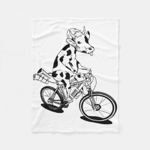 Cow Bikepacking Mountain Bike Cow Bikepacking Mtb Fleece Blanket