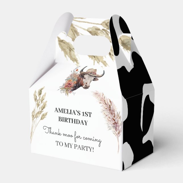 Cow Birthday | Any Year Favor Box (Front Side)