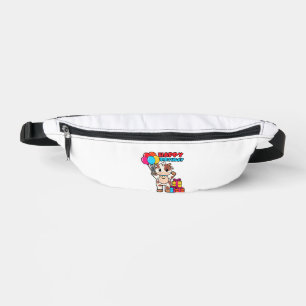 Cow Birthday Balloon Theme Cattleman Farmer Cute B Fanny Pack