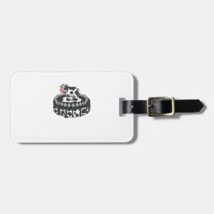 Cow Birthday Cake Theme Party Farmer Bday Cattlema Luggage Tag