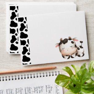 cow birthday cow print  envelope