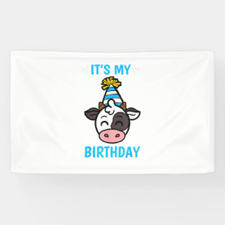 Cow Birthday Party Hat Cattleman Farmer Bday Theme Banner