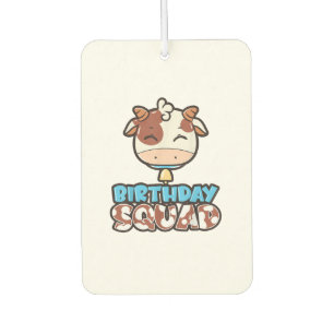 Cow Birthday Squad Cattleman Farmer Bday Theme Par Air Freshener