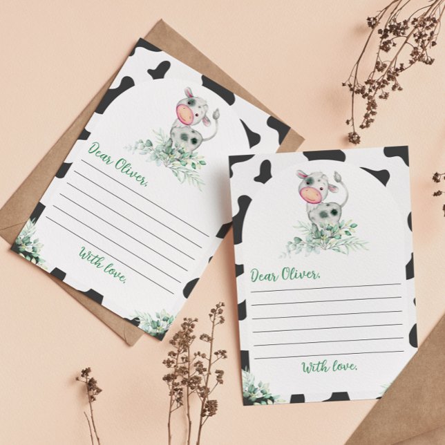 Cow Birthday Time Capsule Note Message Card (Creator Uploaded)