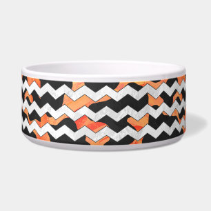 Cow Black and Orange Chevron Print