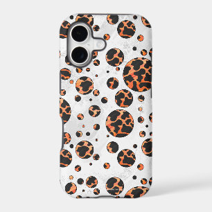 Cow Black and Orange Polka Dot Print