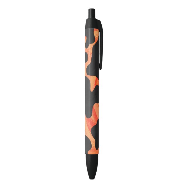 Cow Black and Orange Print Black Ink Pen (Bottom (Vertical))