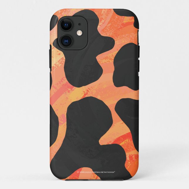 Cow Black and Orange Print Case-Mate iPhone Case (Back)