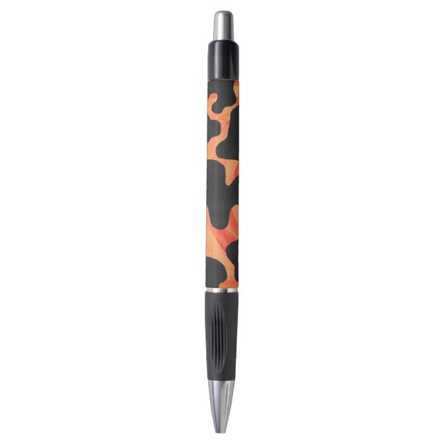 Cow Black and Orange Print Pen (Front Vertical)