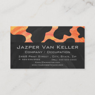 Cow Black and Orange Wild Me Business Card