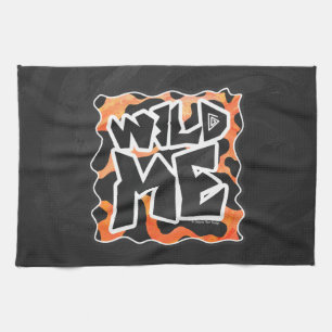 Cow Black and Orange Wild Me Kitchen Towel