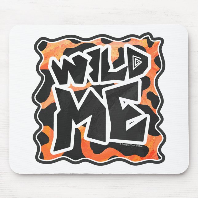 Cow Black and Orange Wild Me Mouse Pad (Front)