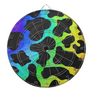 Cow Black and Rainbow Gifts Dartboard