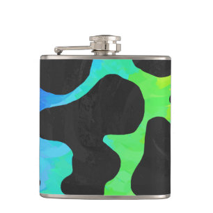 Cow Black and Rainbow Gifts Hip Flask