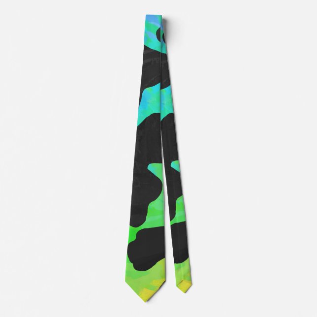 Cow Black and Rainbow Gifts Tie (Front)