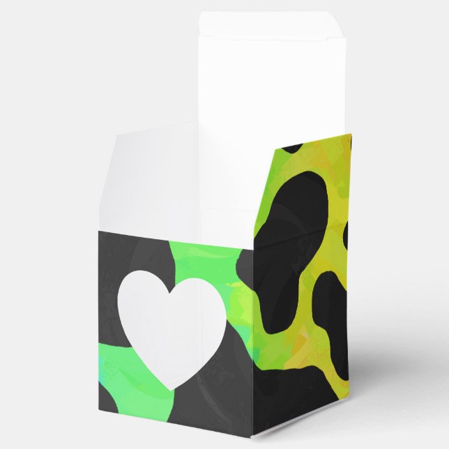 Cow Black and Rainbow Print Favor Box (Opened)