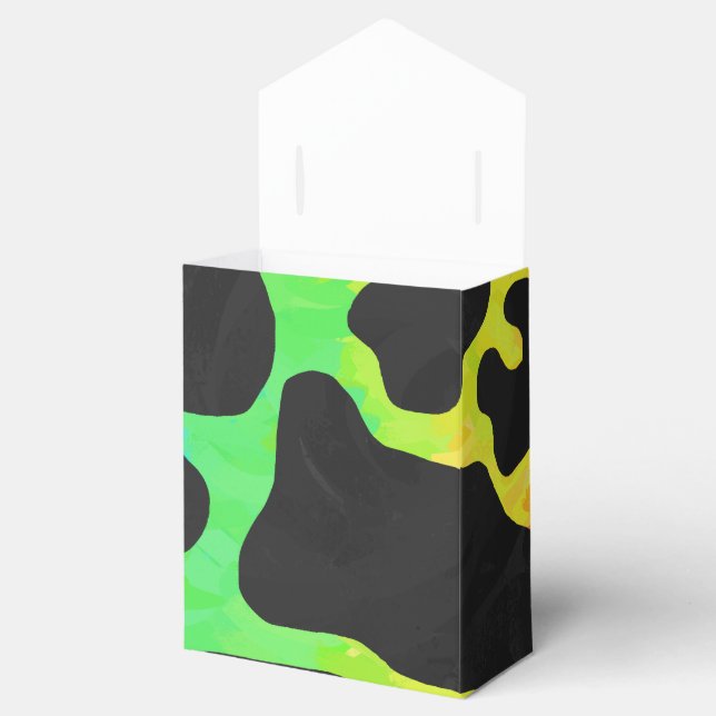 Cow Black and Rainbow Print Favor Box (Opened)