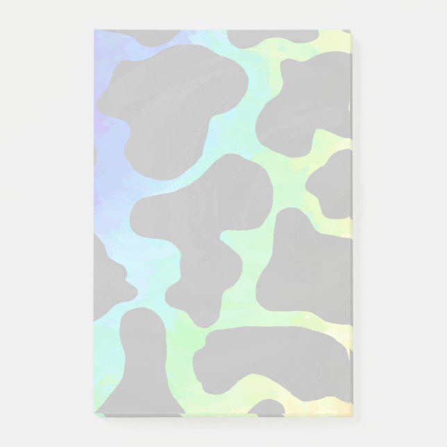 Cow Black and Rainbow Print Post-it Notes (Front)