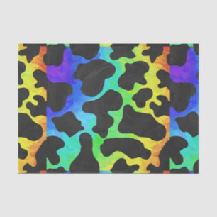 Cow Black and Rainbow Print Tissue Paper