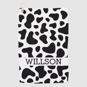 Cow Black and White Patch  Golf Towel