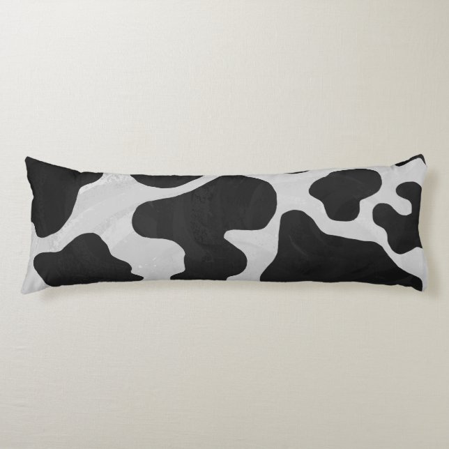 Cow Black and White Print Body Pillow (Front)